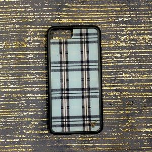 Wildflower Blue Plaid phone case